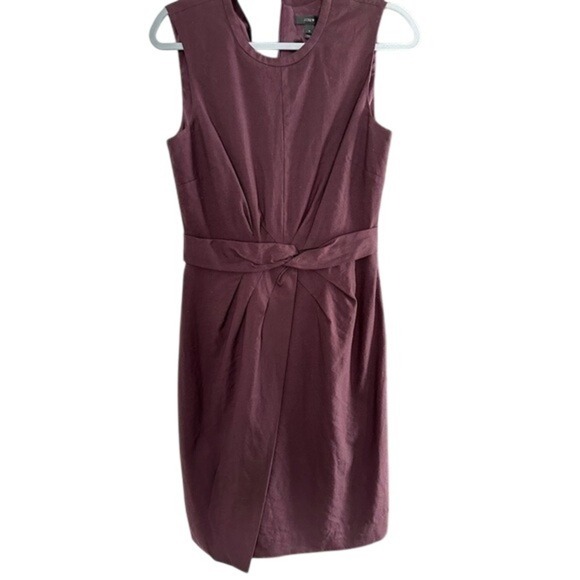 J. Crew Sleeveless Sheath Dress Burgundy Purple Career Workwear Size 4 - Picture 1 of 3